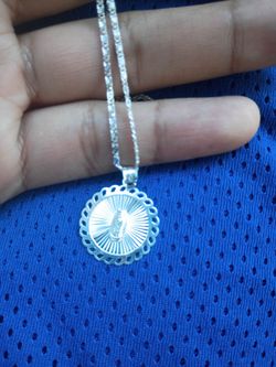 Silver virgin Mary chain