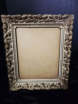 Vintage Gold Ornate Metal Filigree Hollywood Regency Elegant Photo Picture Frame10.5"×12.5", Fits 7.5"×9" painting or photo