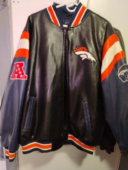 Denver Broncos Men's Leather Coat Sz. 2XL