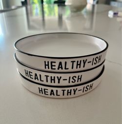 Set of 3 Ceramic Tapas Plates, Healthy-ish, NWOB
