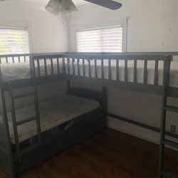 3 Twin Size Bunk Bed With Storage 