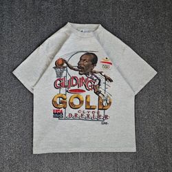 Vintage 1992 Salem Sportswear Men's Clyde Drexler Team USA Tee Shirt Size Large   