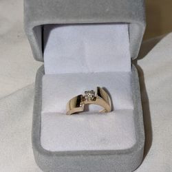 14k Gold Solitaire Engagement Ring 1/4 Carat Diamond