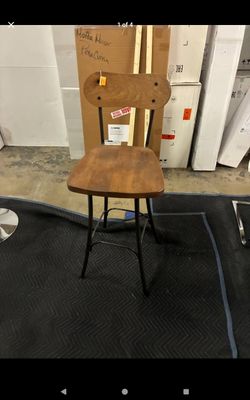 Amisco Bean, Bar Stool in Solid Wood, Walnut. 1 Only. NEW. 