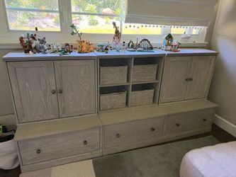 Pottery Barn Gray Storage System + 4 Baskets