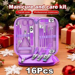 16-Piece Professional Nail Clippers & Cuticle Nippers Set – Manicure & Pedicure Kit with Case