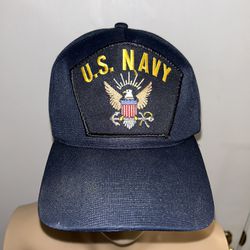 Set Of 2 U.S MILITARY NAVY VETERAN HAT Cap Blue License U.S.A MADE VET Patriots