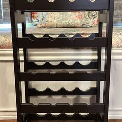 Stand Alone Wood Wine Rack 