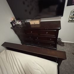 Adjustable bed frame and dresser