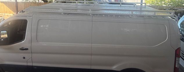 Custom van roof racks and ladder