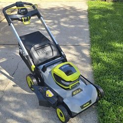 Ryobi 21" Mower, 2  6ah batteries, chargers ,bag, lights