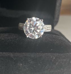 5.0 Ct VVS1 Moissanite Adjustable Engagement/Promise Ring 925 Sterling Silver