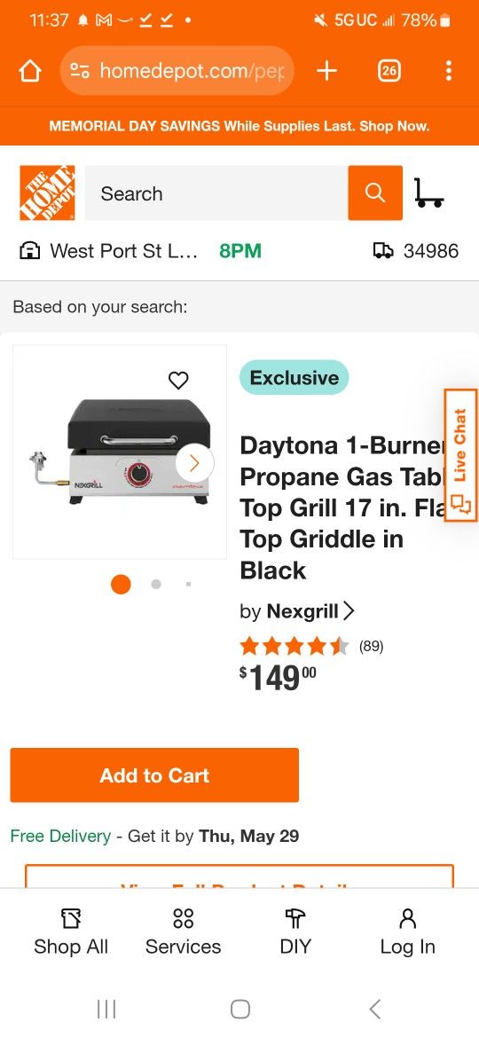 Portable Propane Grill