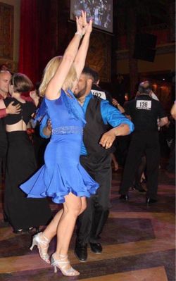 Sapphire blue Latin dress in medium