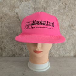 Vintage Winner Marion Ford Lincoln Mercury Illinois Pink Trucker Snapback Hat