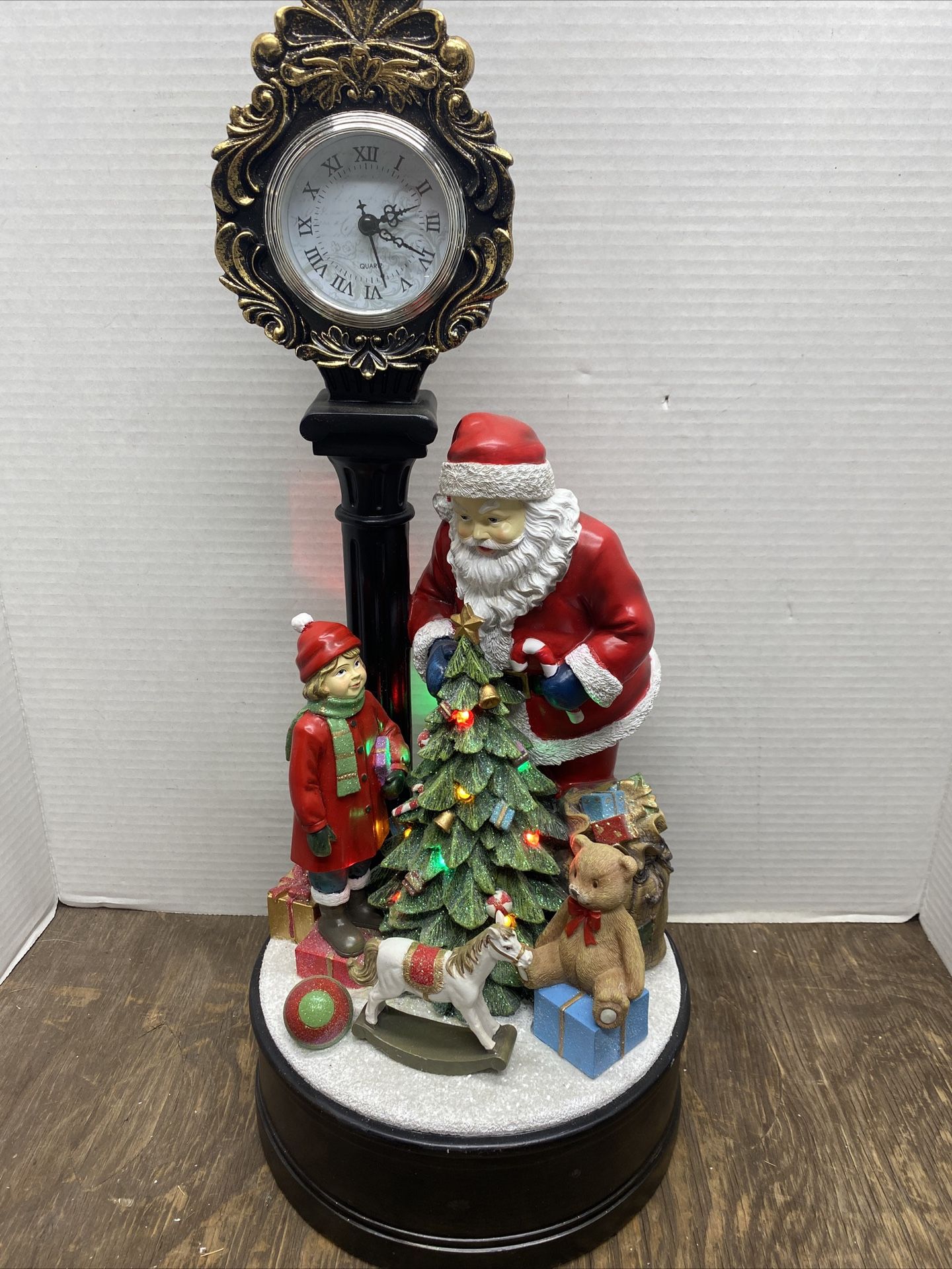 Costco Santa Holiday Clock with LED Lighted Christmas Tree - Festive Home Decor