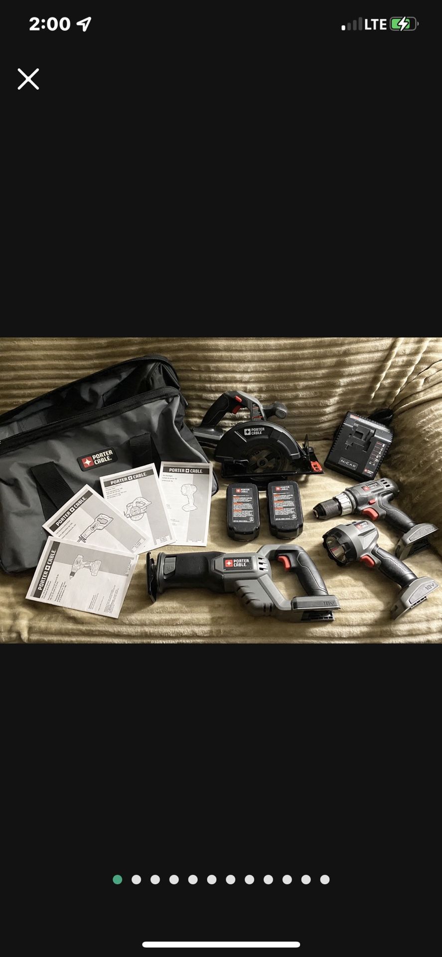 Barely Used Porter Cable Cordless Drill Driver Tool Set w/Bag Bits Sets