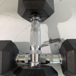 Pair of 30 Rubber Hex Dumbbells