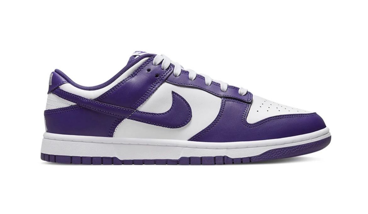 Nike Dunk Low Championship Court Purple, M 9, W 10.5