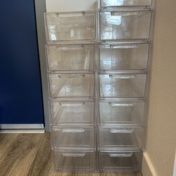 The Container Store Clearline Stackable Small Shoe Drawers - 13”x7”x4” (13 Total)