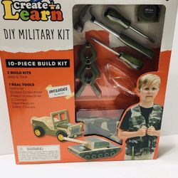 Brand New Kids Military Project Kit Real Tools 10 Pieces Set toys