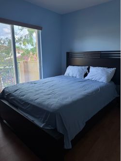 Queen Bed Frame W/ Mattress - MUST GO