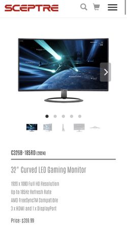 Sceptre 32 inch Gaming monitor (185 hrtz)