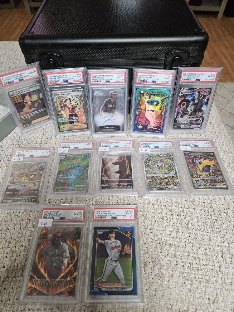 PSA Graded Pokemon And Baseball Cards