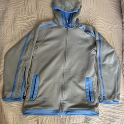 Vintage Jordan Melo Carmelo Anthony Full Zip Hoodie Gray Blue Mens S Y2K
