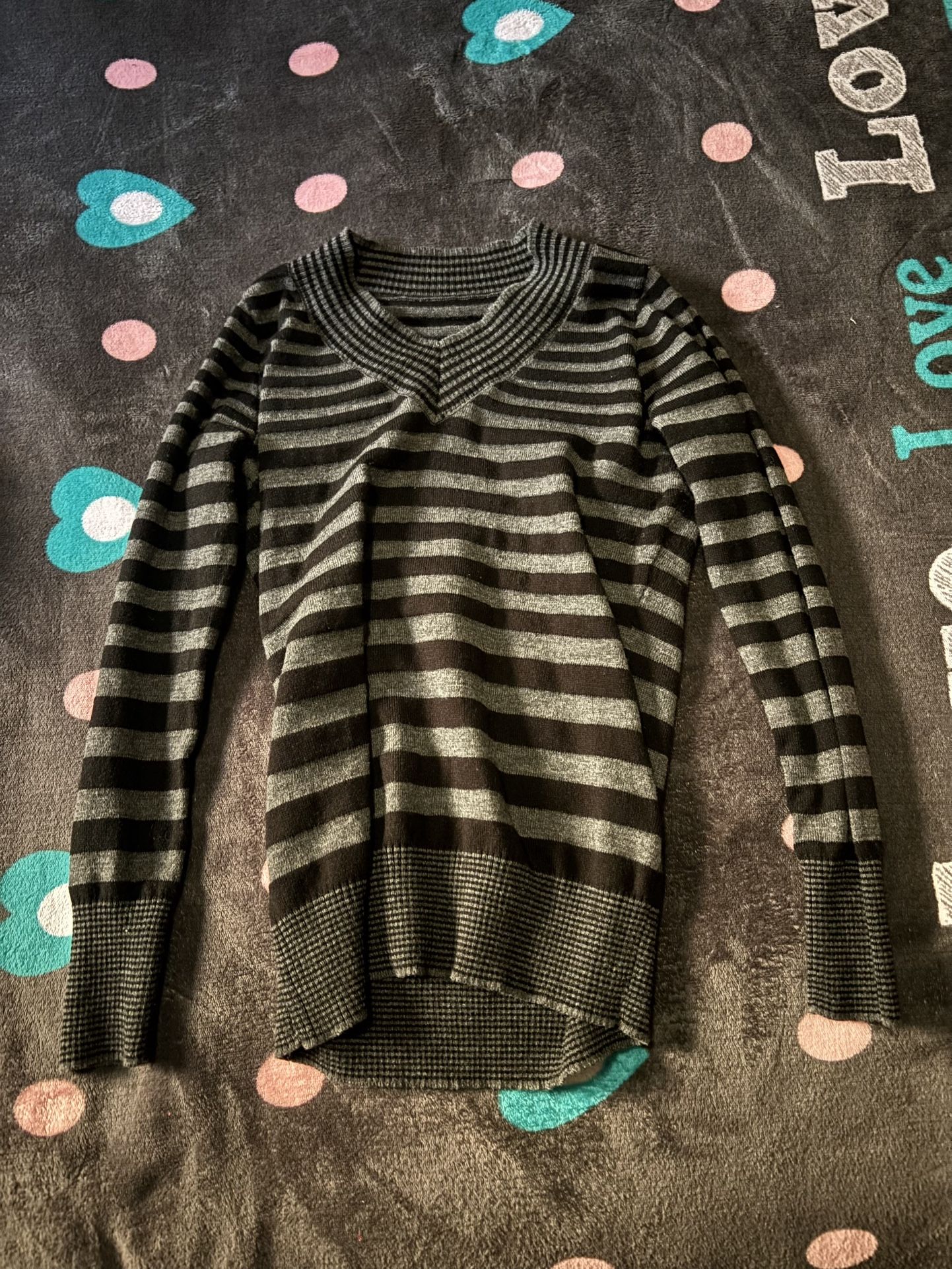 Black & Grey Fitted Long sleeve