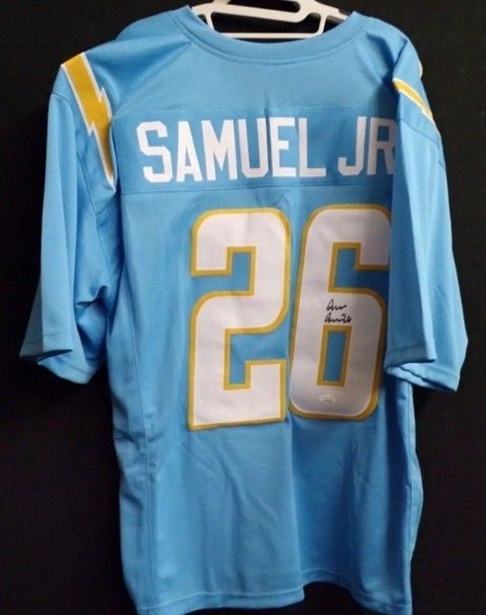 Asante Samuel Jr. Autographed Los Angeles Chargers Jersey (OKAuthentics)
