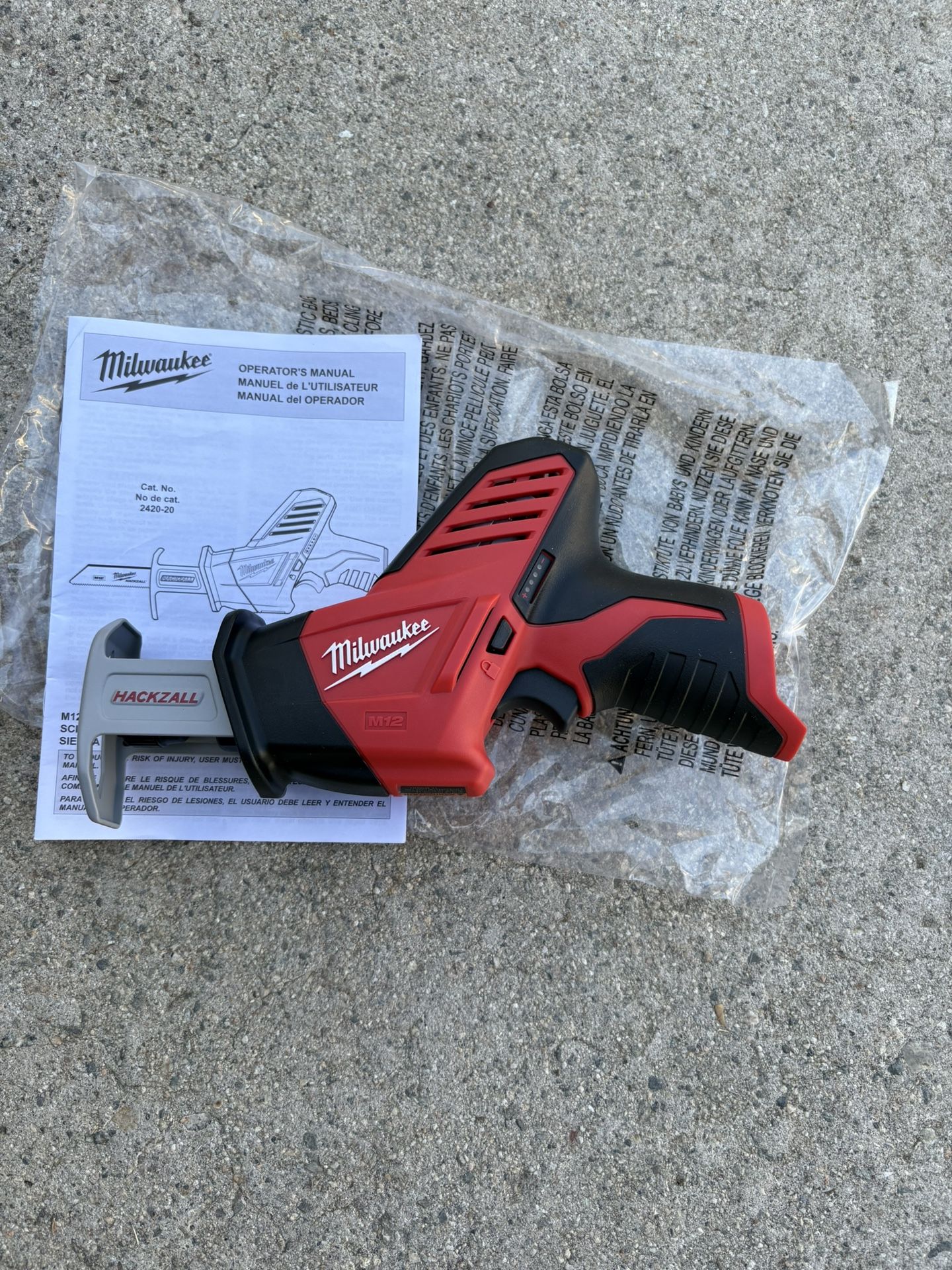 Milwaukee M-12 Hackzall 2420-20. Tool Only
