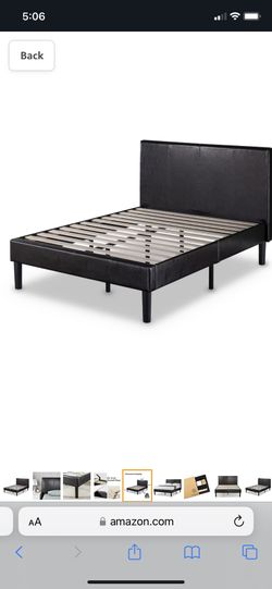 Queen Black Faux Leather Bed