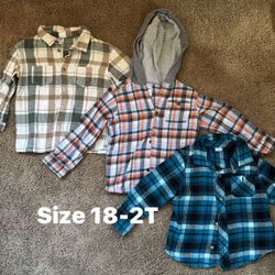 toddler plaid long sleeve shirts size 18-2T
