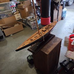 3 foot wooden sailboat