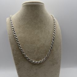 Italy Rope Chain Necklace Real 925 Sterling Silver 26” 4.5mm