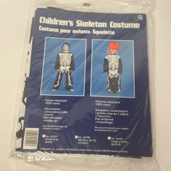Vintage 90s Skeleton Amscan Childrens Costume Kids Sz 8-10 Medium New