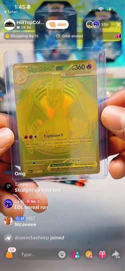 Ascended heroes Gold Charizard pulled out of a live.
