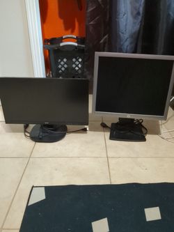 2 computer monitors