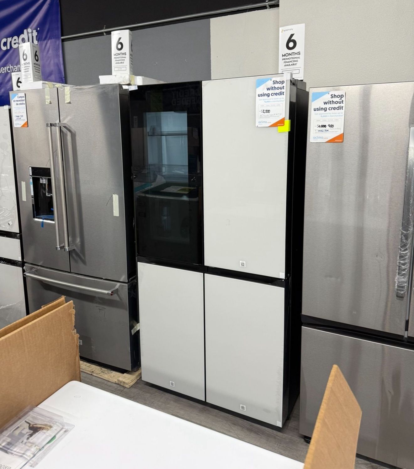 Samsung - Bespoke 29 Cu Ft 4-Door Flex French Door Refrigerator With See Thru Glass In White Glass π