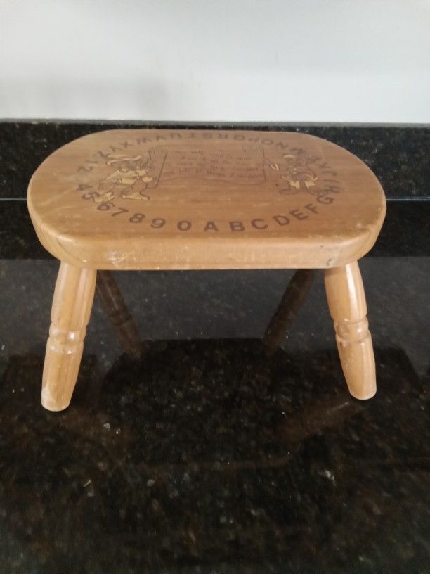 Vintage 1960's Wooden Child's ABC's Elf Stool