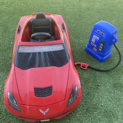 Power wheels Kids Car Corvette With Gas Pump