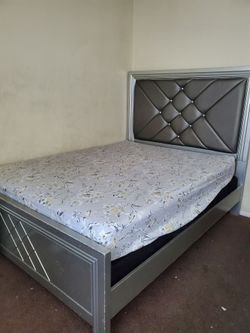 Queen bed frame and drawer mirror only