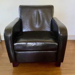 Dark Brown Leather Armchair 
