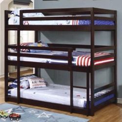 💥HUGE Blowout Furniture Sale!💥 Wooden Triple Bunk W/ Slats! Brand New In Box! $50 Down Takes It Home Today!