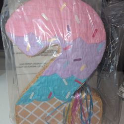 Number 2 Pinata Ice Cream Cone Design