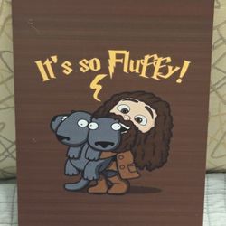 Harry Potter Hagrid Sign Tin Hugging Fluffy Cartoon Style 8" x 12