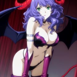 Squeezer Diabolus Inclinatus Purple Succubus girl anime dark stalker figure stat