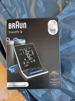 Complete Braun ExactFit 3 upper arm blood pressure monitor. New