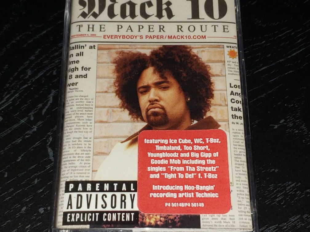 Mack 10 Paper Route Gangster Rap Music Cassette Tape